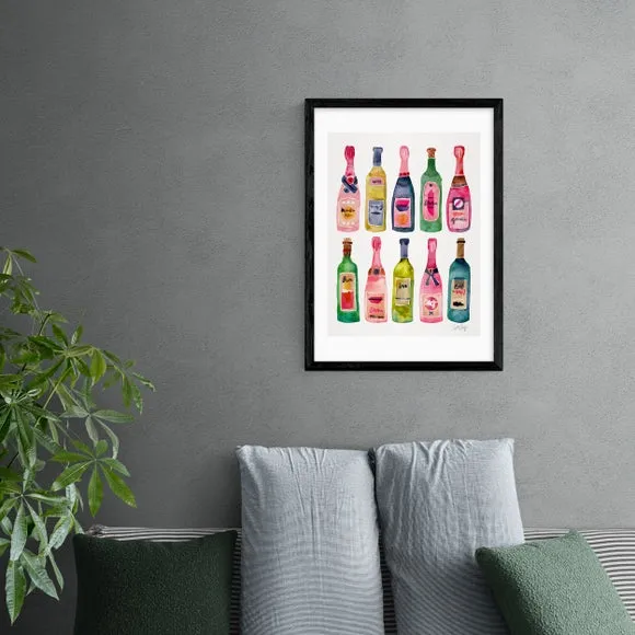 Champagne Wall Print - Multicolor, Paper