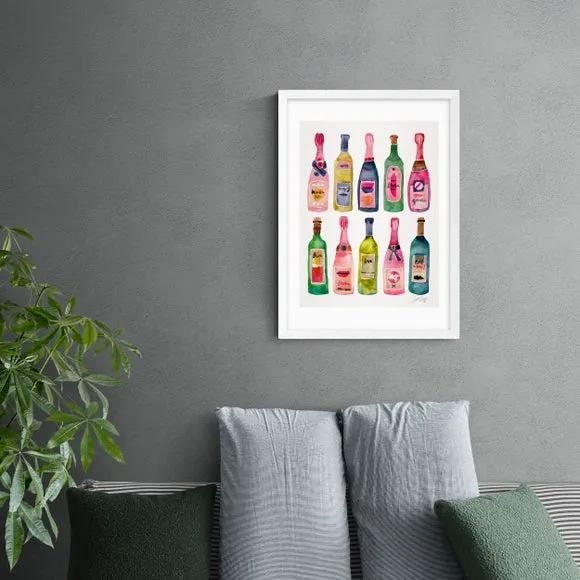 Champagne Wall Print - Multicolor, Paper
