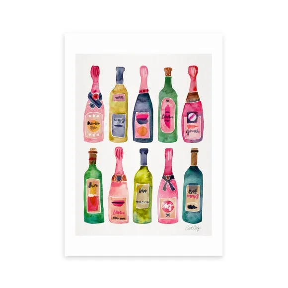 Champagne Wall Print - Multicolor, Paper image