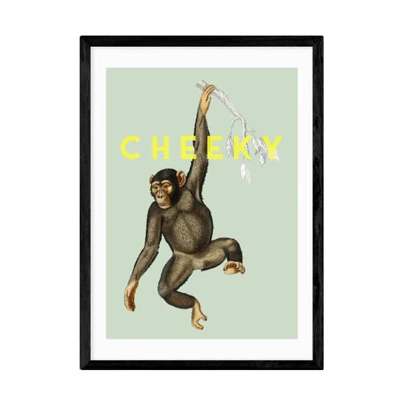 Cheeky Monkey Wall Print - Green, Paper