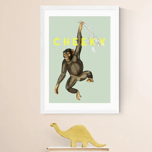Cheeky Monkey Wall Print - Green, Paper