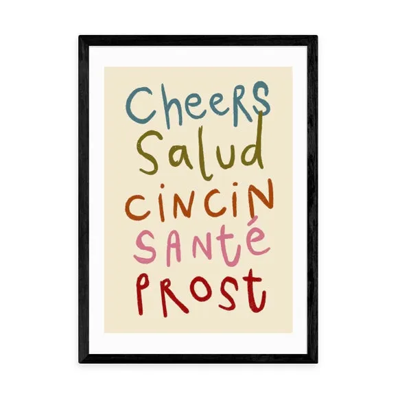 Cheers Wall Print - Multicolor, Paper