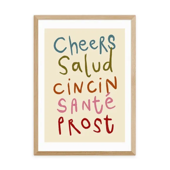 Cheers Wall Print - Multicolor, Paper