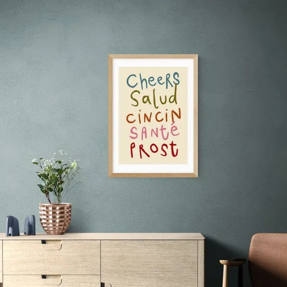 Cheers Wall Print - Multicolor, Paper