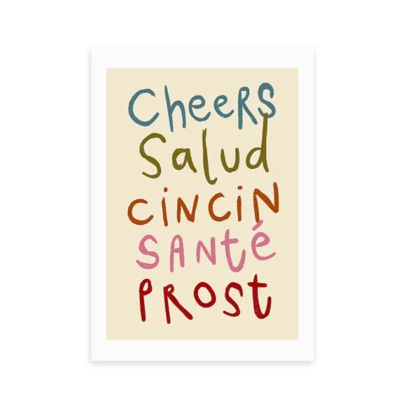 Cheers Wall Print - Multicolor, Paper