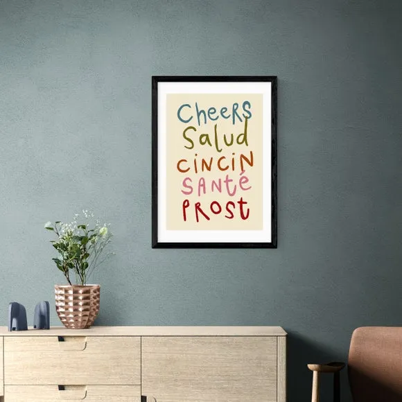 Cheers Wall Print - Multicolor, Paper
