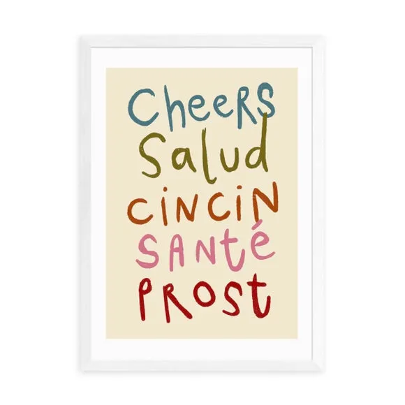 Cheers Wall Print - Multicolor, Paper