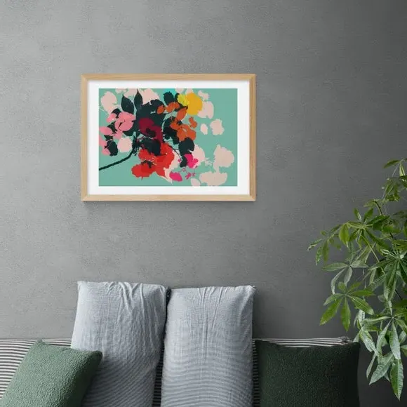 Cherry Blossoms Wall Print - Multicolor, Paper