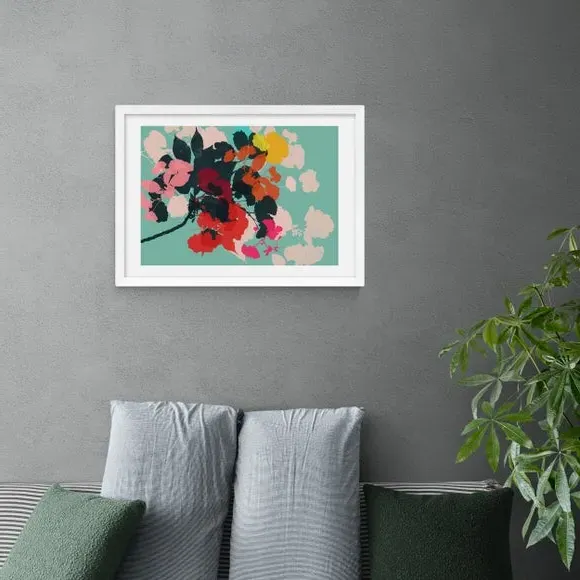Cherry Blossoms Wall Print - Multicolor, Paper