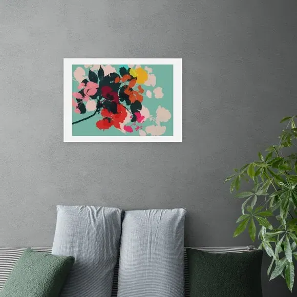 Cherry Blossoms Wall Print - Multicolor, Paper image