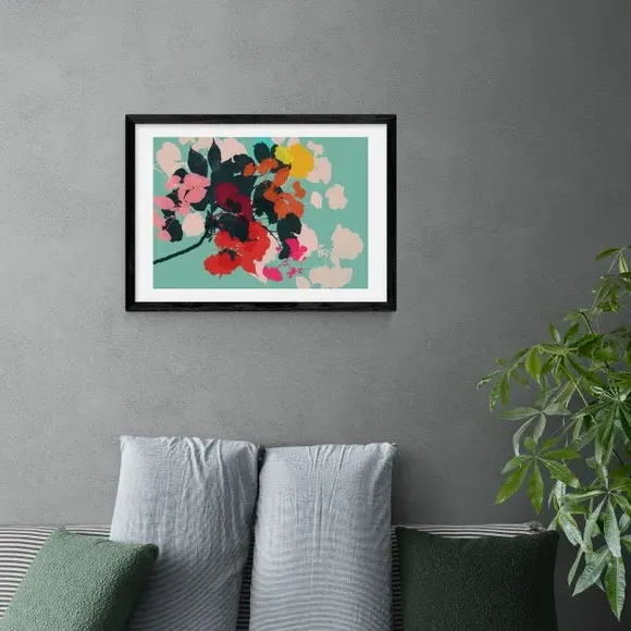 Cherry Blossoms Wall Print - Multicolor, Paper