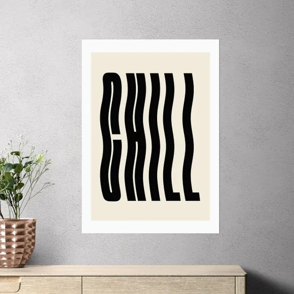 Chill Art Print with Frame Options - Black image