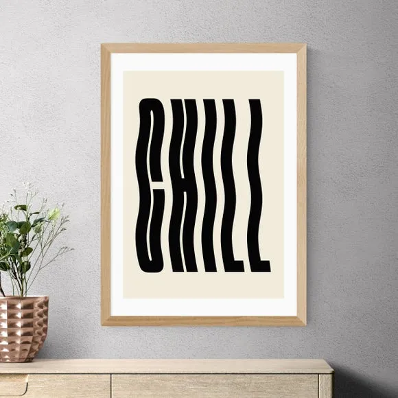 Chill Art Print with Frame Options - Black