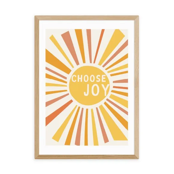 Choose Joy Wall Print - Yellow