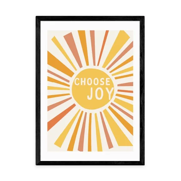 Choose Joy Wall Print - Yellow