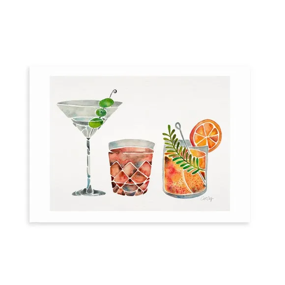 Classic Cocktails Wall Print - Multicolor, Paper image