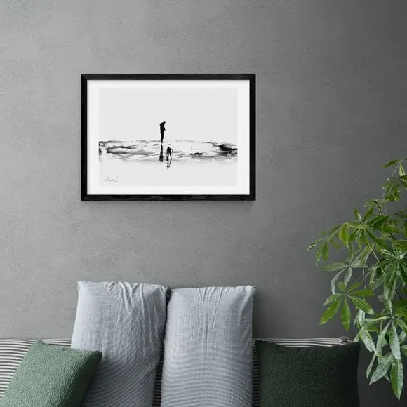 Coastal Art Print - Black/White, Paper