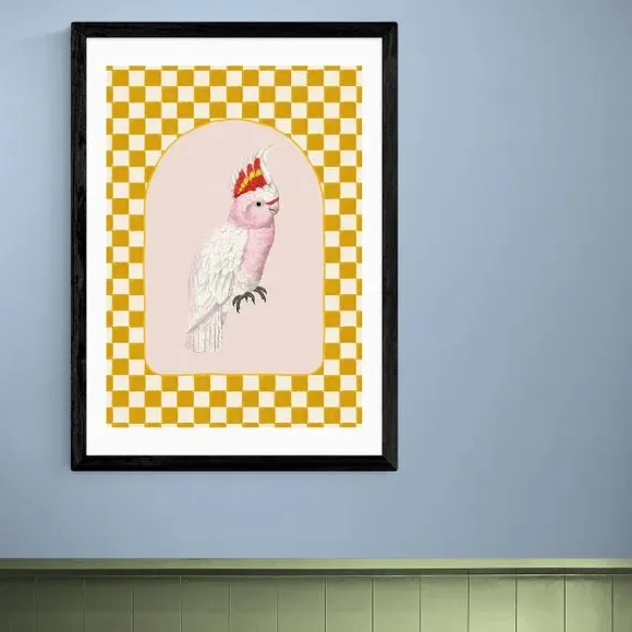 Cockatiel Wall Print - Orange, Archival Paper