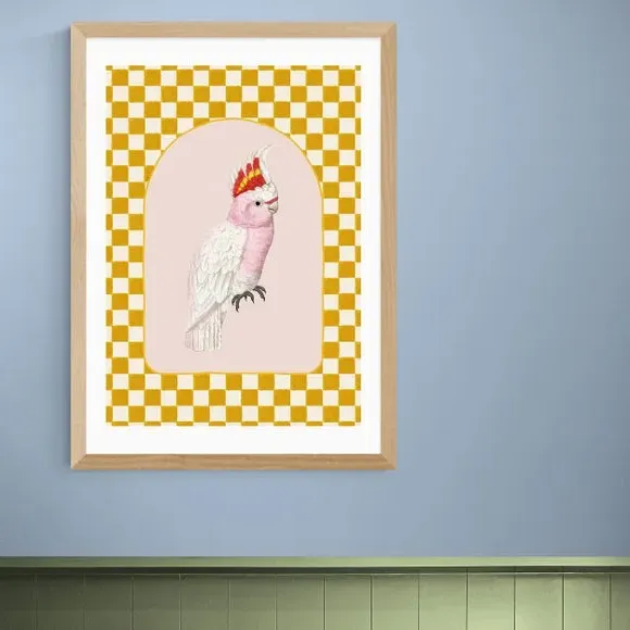 Cockatiel Wall Print - Orange, Archival Paper