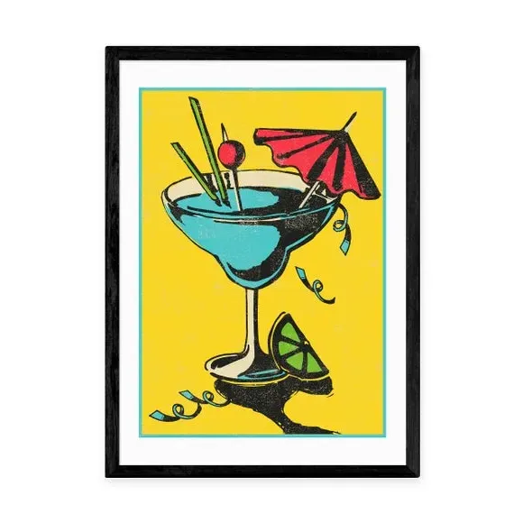 Cocktail Wall Print - Yellow, Paper
