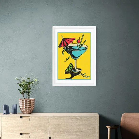 Cocktail Wall Print - Yellow, Paper