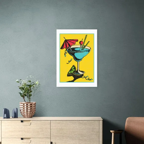 Cocktail Wall Print - Yellow, Paper image