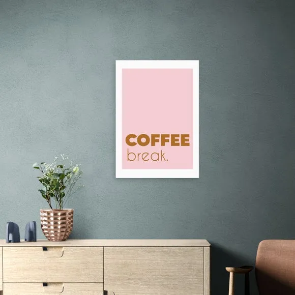 Coffee Break Typography Print - Pink image