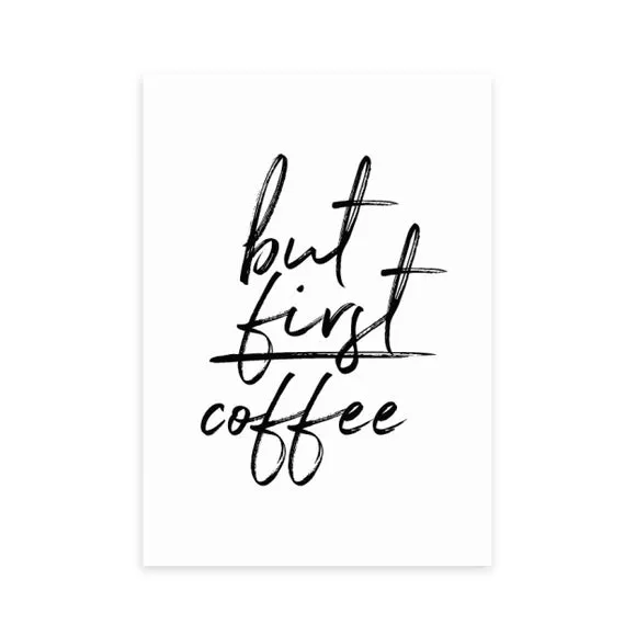 Coffee Typography Wall Print - Black, Paper image