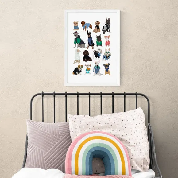 Cool Dogs Wall Print - Multicolor