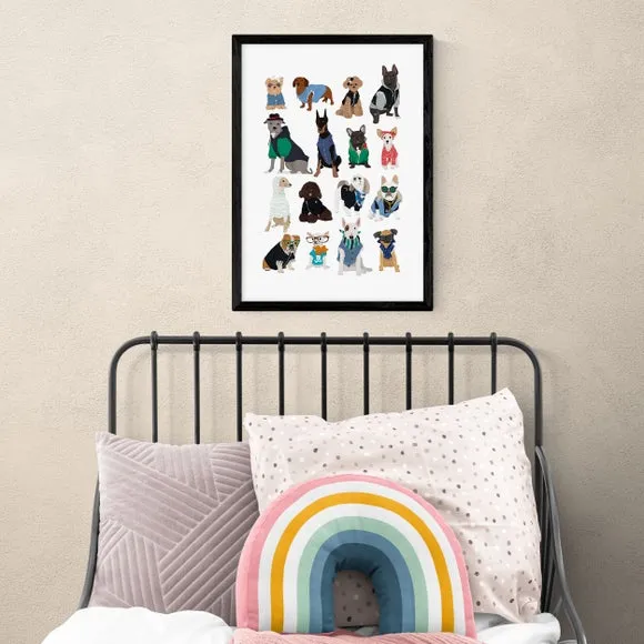 Cool Dogs Wall Print - Multicolor