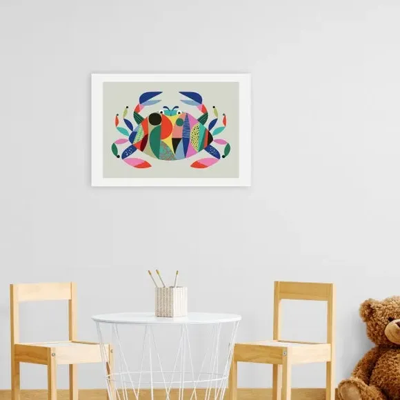 Crab Wall Print - Multicolor image