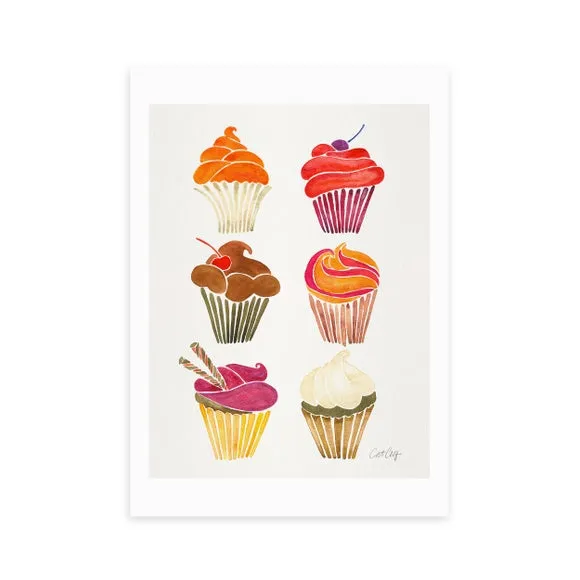 Cupcakes Wall Print - Multicolor, Paper