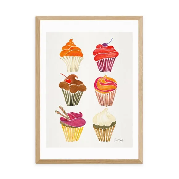 Cupcakes Wall Print - Multicolor, Paper