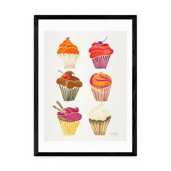 Cupcakes Wall Print - Multicolor, Paper