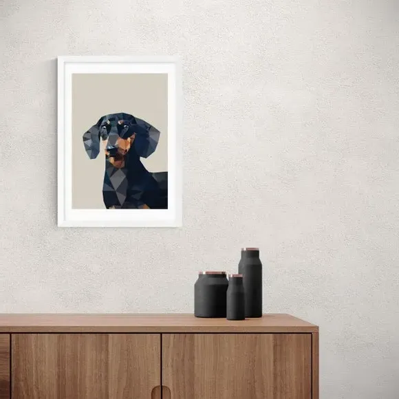 Dachshund Wall Print - Black