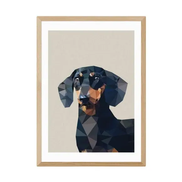Dachshund Wall Print - Black