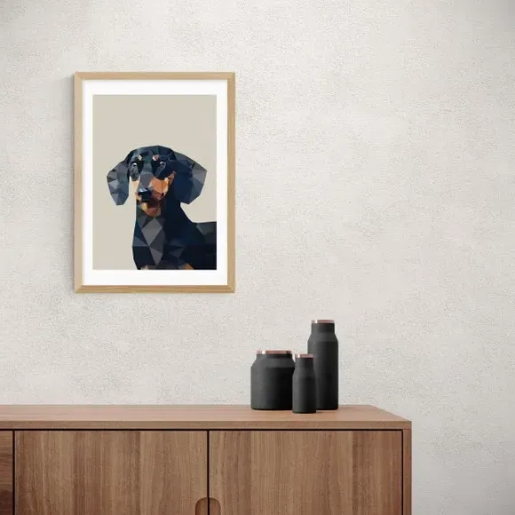 Dachshund Wall Print - Black