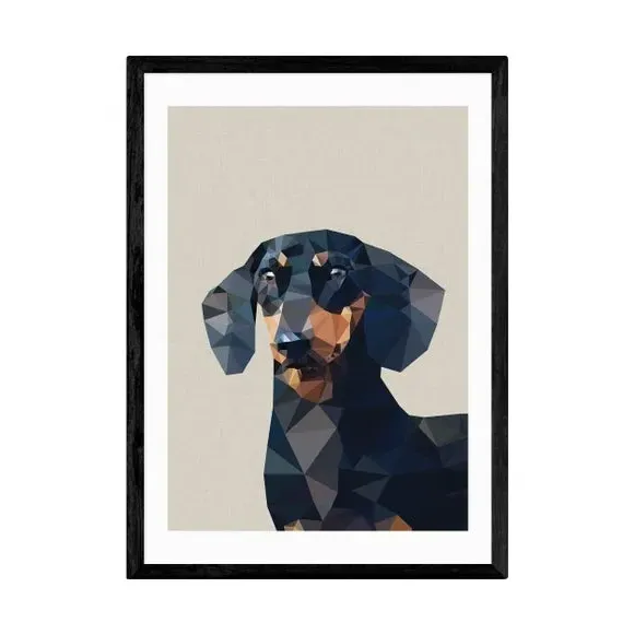Dachshund Wall Print - Black