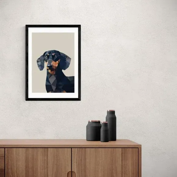 Dachshund Wall Print - Black
