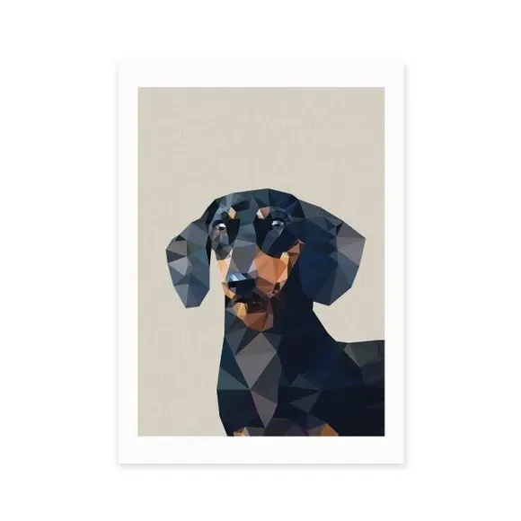 Dachshund Wall Print - Black
