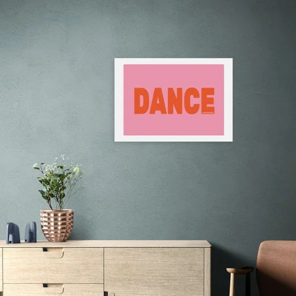 Dance Typography Framed Print - Pink image