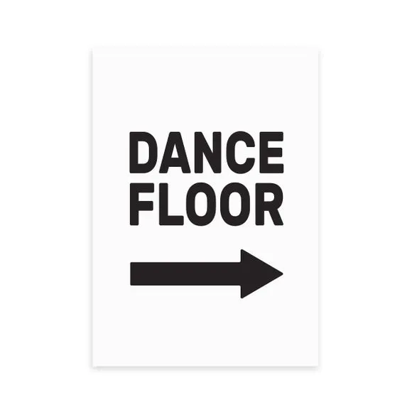 Dancefloor Typography Framed Print - Black