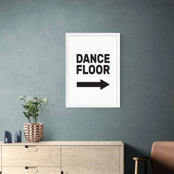 Dancefloor Typography Framed Print - Black