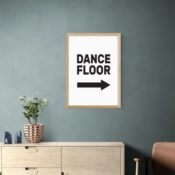 Dancefloor Typography Framed Print - Black