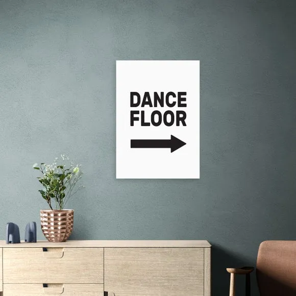 Dancefloor Typography Framed Print - Black image