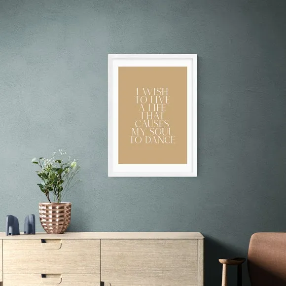 Dancing Soul Typographic Print - Brown, Paper