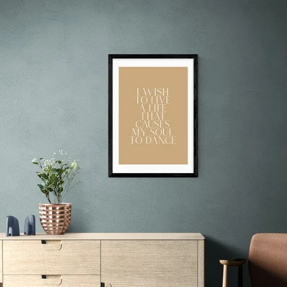 Dancing Soul Typographic Print - Brown, Paper
