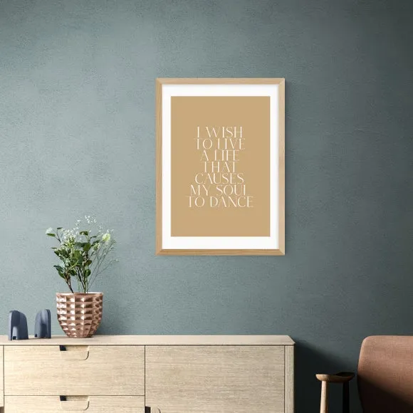 Dancing Soul Typographic Print - Brown, Paper