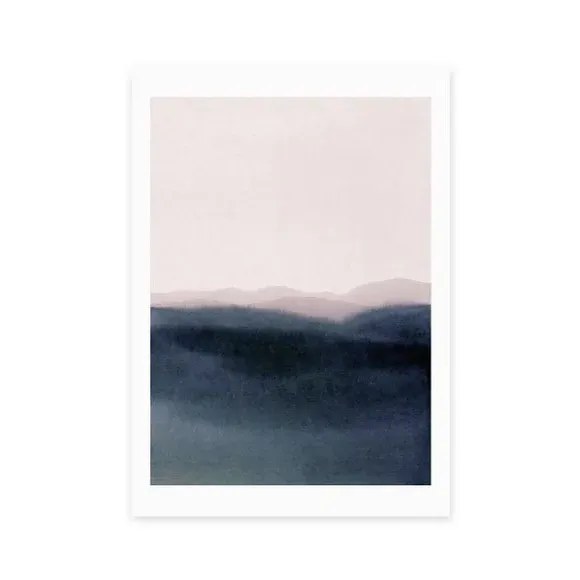 Dusk Scenery Wall Print - Navy