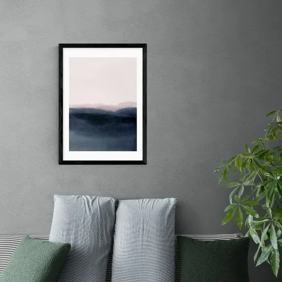 Dusk Scenery Wall Print - Navy